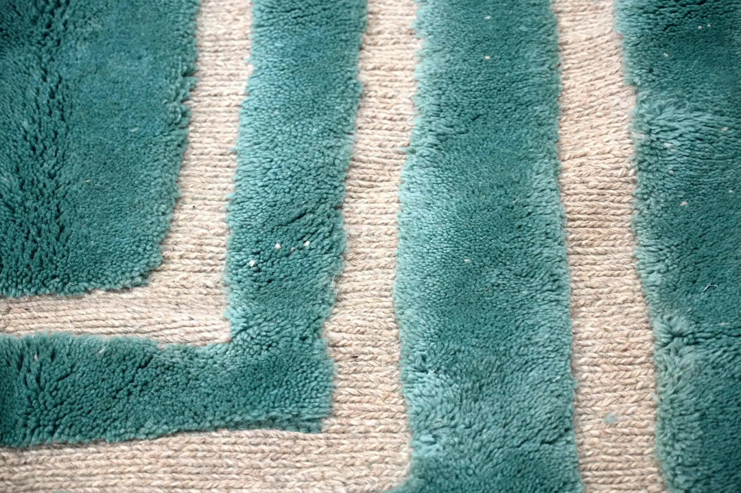 Chromatic Teal Custom Moroccan Rugs Made Craftily Marrakech