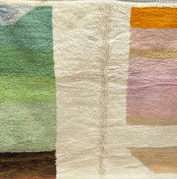 Custom Beni Ourain Rug - The Oasis Palette Abstract Colorblock Craftily Marrakech