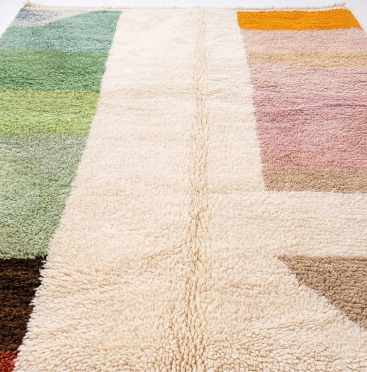 Custom Beni Ourain Rug - The Oasis Palette Abstract Colorblock Craftily Marrakech