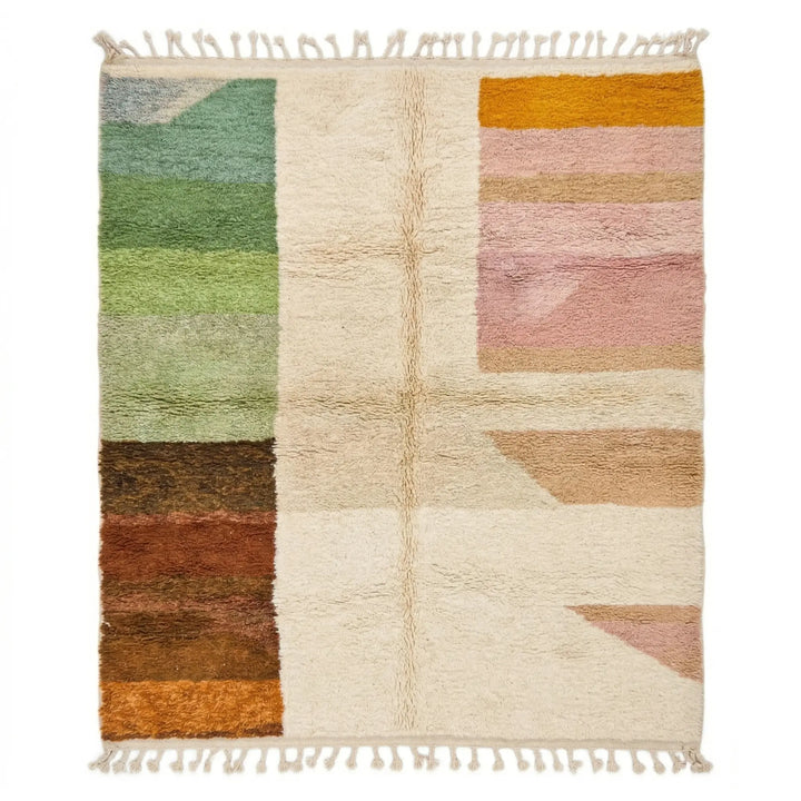 Custom Beni Ourain Rug - The Oasis Palette Abstract Colorblock