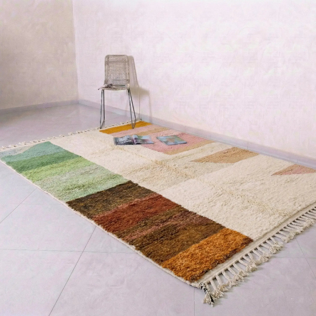 Custom Beni Ourain Rug - The Oasis Palette Abstract Colorblock Craftily Marrakech
