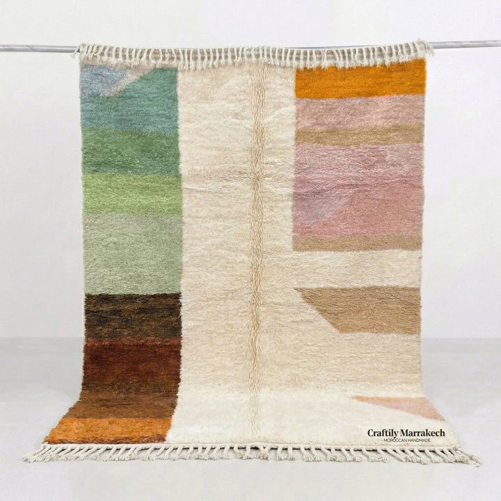 Custom Beni Ourain Rug - The Oasis Palette Abstract Colorblock