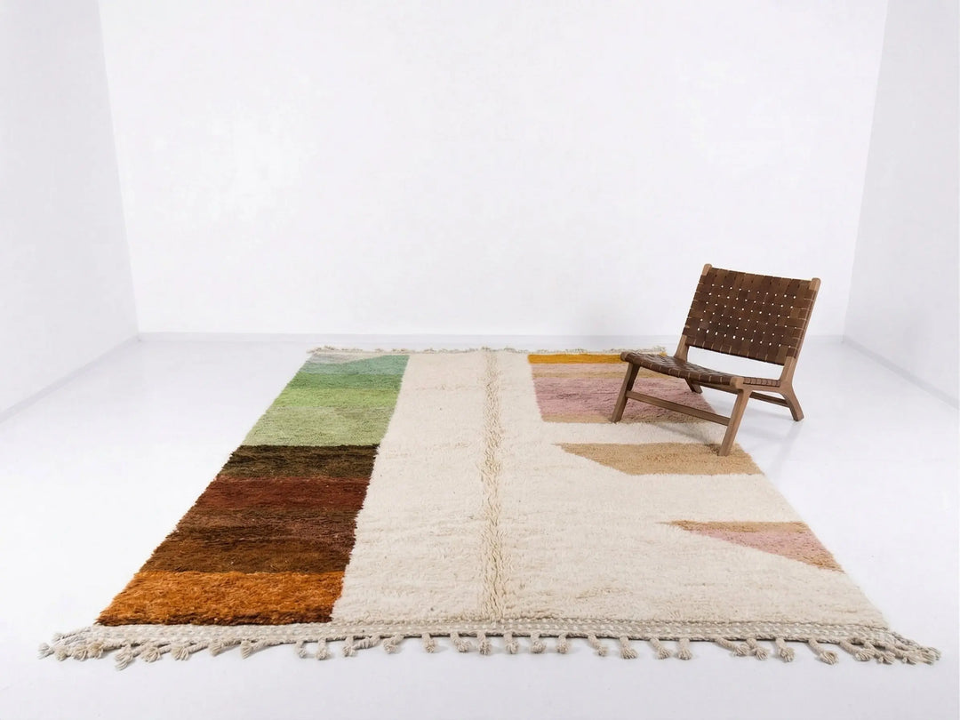 Custom Beni Ourain Rug - The Oasis Palette Abstract Colorblock