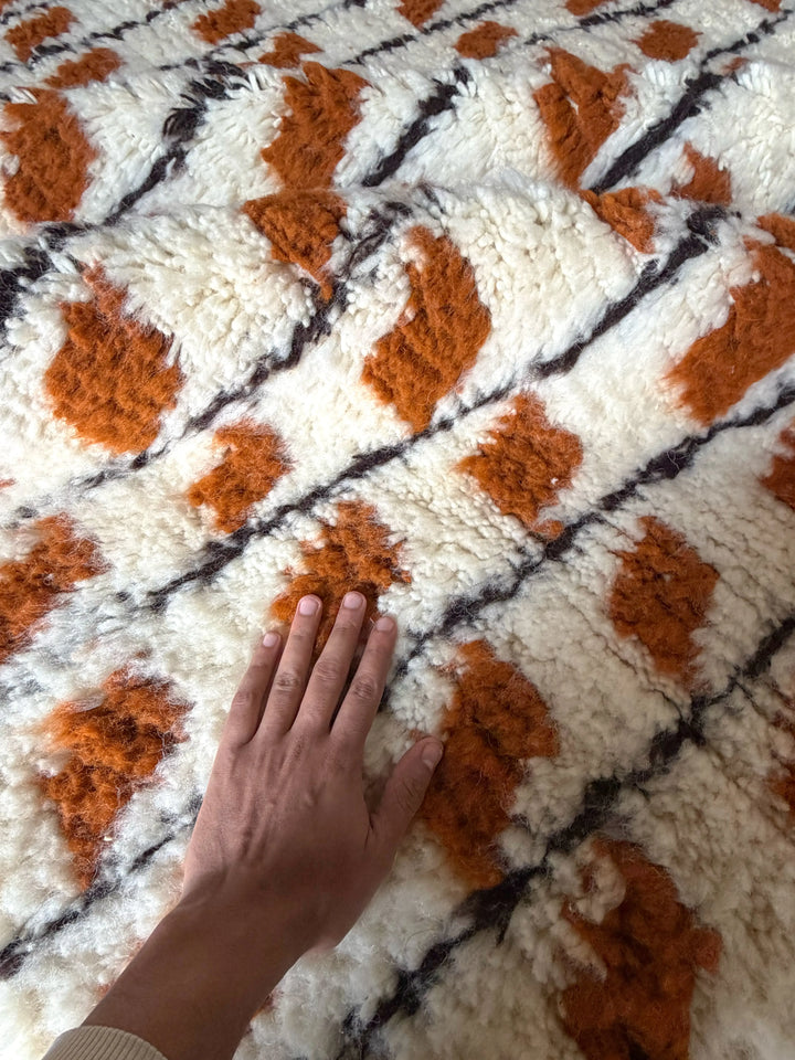Custom Beni Ourain Moroccan Rug | Abstract Leaf