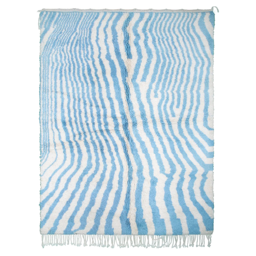 Light Blue & White Custom Moroccan Rugs Made Craftily Marrakech