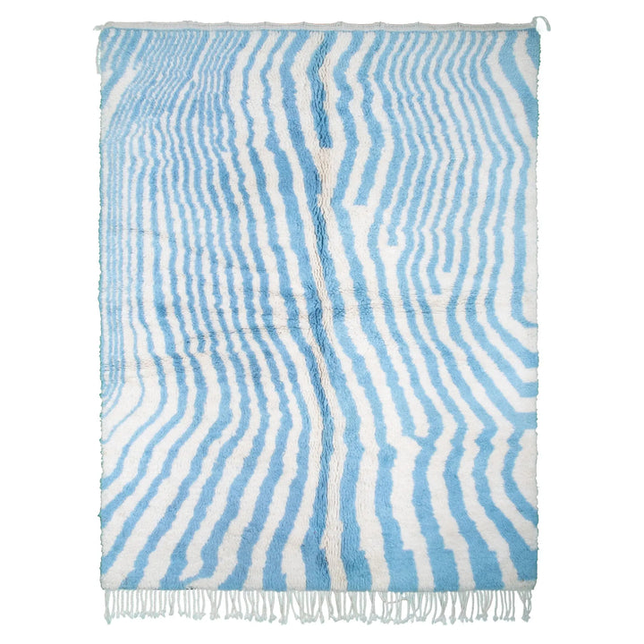 Light Blue &amp; White Custom Moroccan Rugs Made Craftily Marrakech