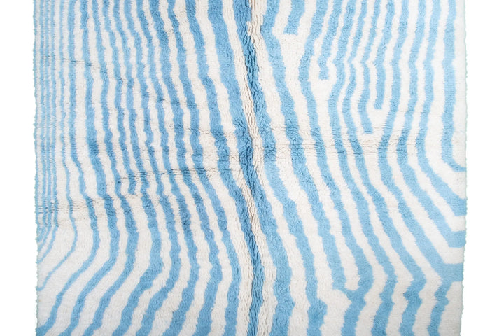 Light Blue &amp; White Custom Moroccan Rugs Made Craftily Marrakech