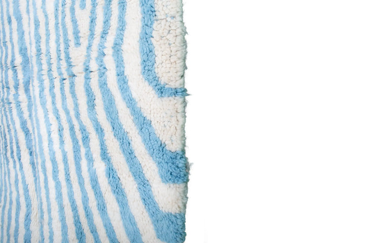 Light Blue &amp; White Custom Moroccan Rugs Made Craftily Marrakech