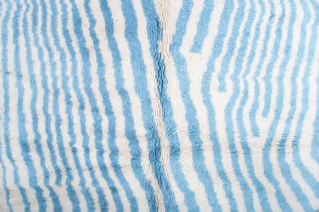 Light Blue &amp; White Custom Moroccan Rugs Made Craftily Marrakech