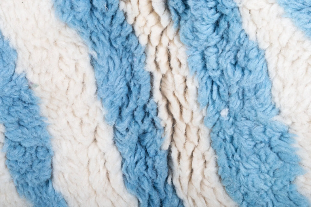Light Blue &amp; White Custom Moroccan Rugs Made Craftily Marrakech