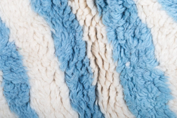 Light Blue &amp; White Custom Moroccan Rugs Made Craftily Marrakech