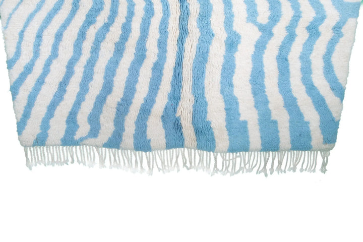 Light Blue &amp; White Custom Moroccan Rugs Made Craftily Marrakech