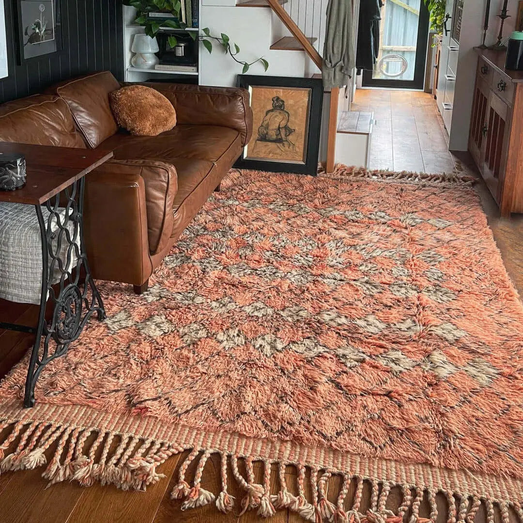 Peach Berber Custom Moroccan Rugs Made Craftily Marrakech