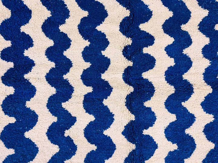 Zigzag Blue Custom Moroccan Rugs Made Craftily Marrakech