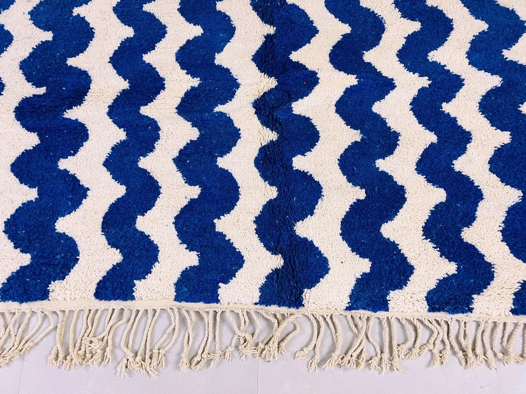Zigzag Blue Custom Moroccan Rugs Made Craftily Marrakech