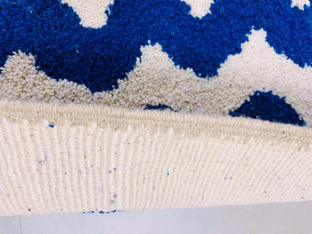 Zigzag Blue Custom Moroccan Rugs Made Craftily Marrakech