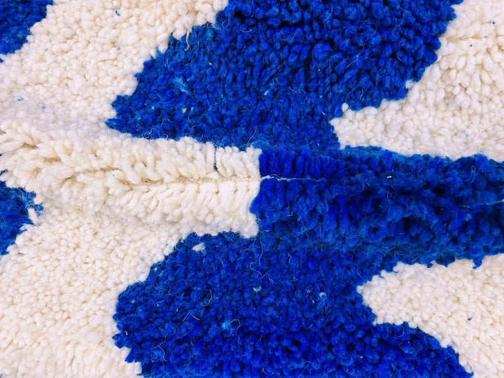 Zigzag Blue Custom Moroccan Rugs Made Craftily Marrakech