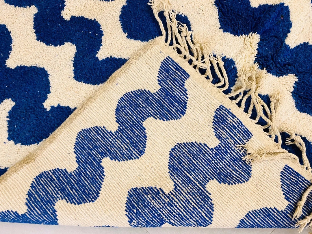 Zigzag Blue Custom Moroccan Rugs Made Craftily Marrakech