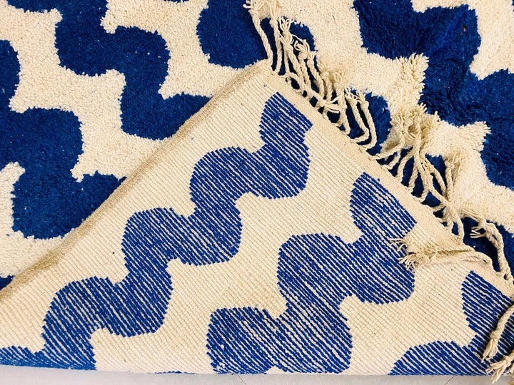 Zigzag Blue Custom Moroccan Rugs Made Craftily Marrakech