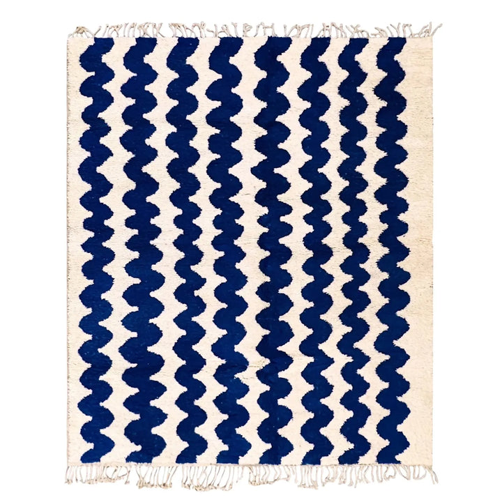 Zigzag Blue Custom Moroccan Rugs Made Craftily Marrakech