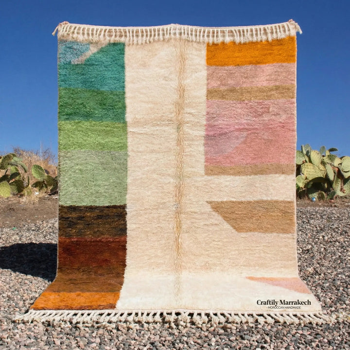 Custom Beni Ourain Rug - The Oasis Palette Abstract Colorblock