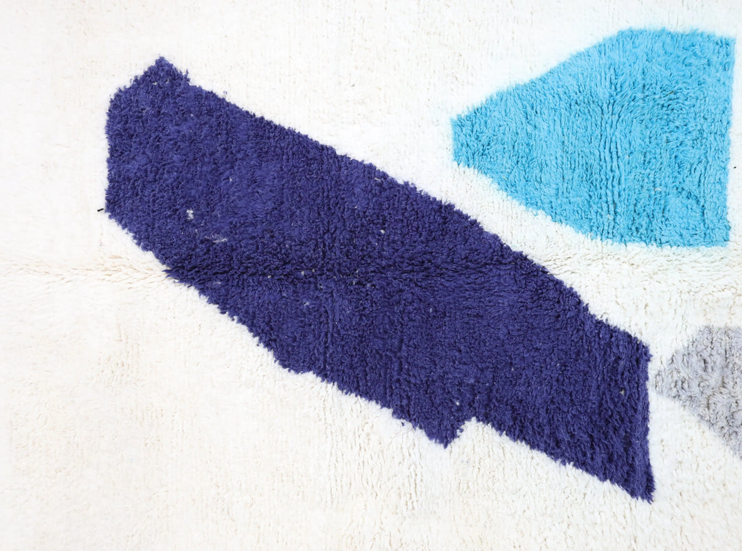 Ivory &amp; Blue Beni Custom Moroccan Rugs Made craftilymarrakesh.com