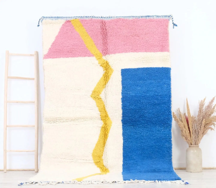 Yellow Zigzag Custom Moroccan Rugs Made craftilymarrakesh.com