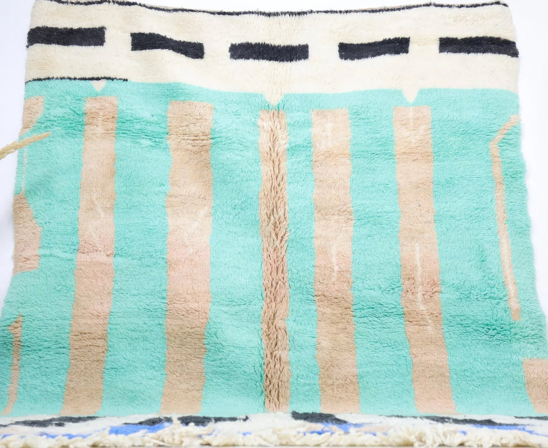 Mint and Neutral Custom Moroccan Rugs Made craftilymarrakesh.com
