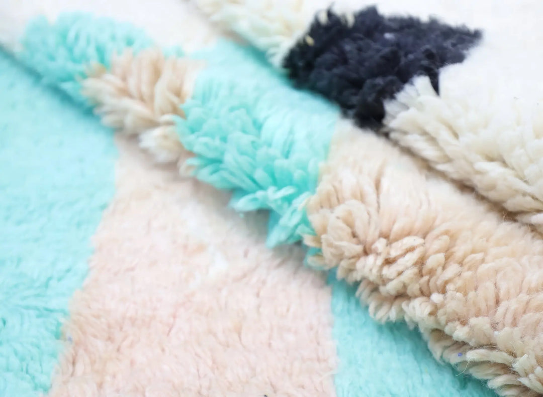 Mint and Neutral Custom Moroccan Rugs Made craftilymarrakesh.com