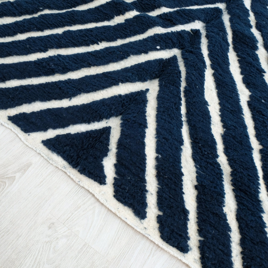 Deep Blue Custom Moroccan Rugs Made craftilymarrakesh.com