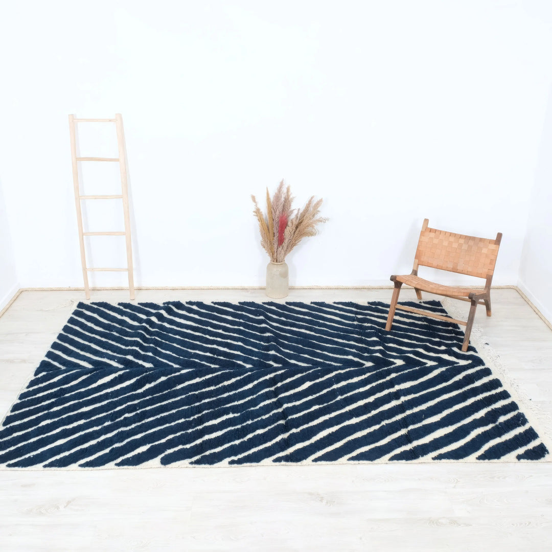 Deep Blue Custom Moroccan Rugs Made craftilymarrakesh.com