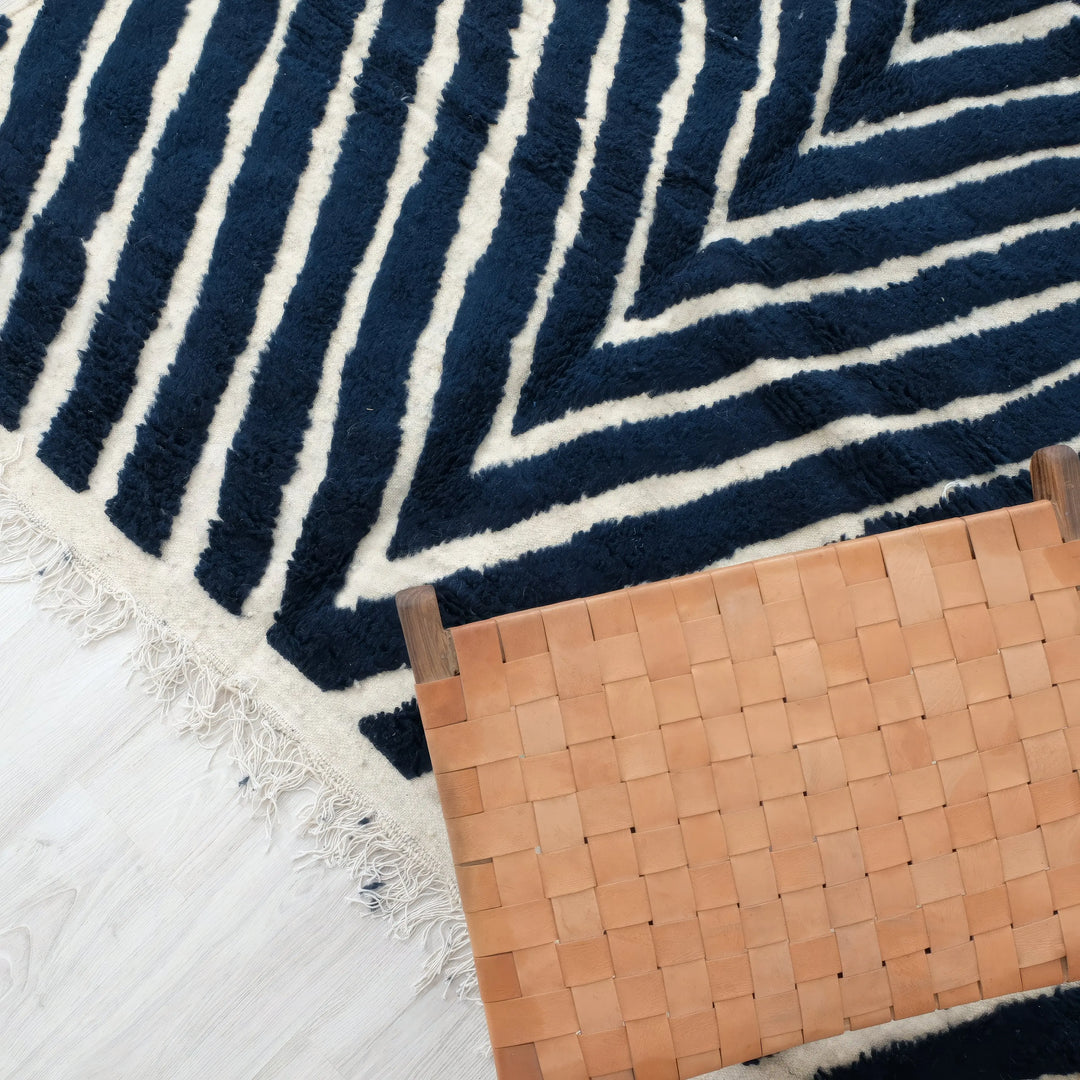 Deep Blue Custom Moroccan Rugs Made craftilymarrakesh.com