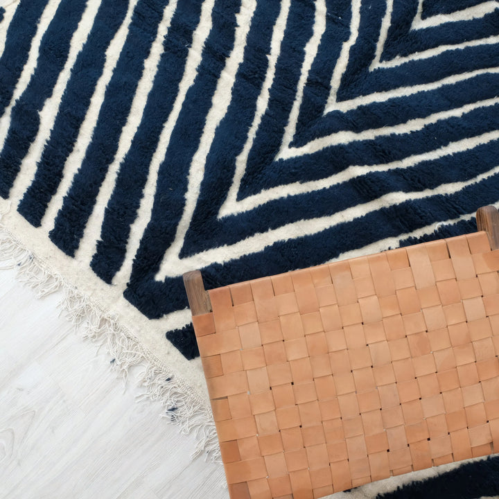 Deep Blue Custom Moroccan Rugs Made craftilymarrakesh.com