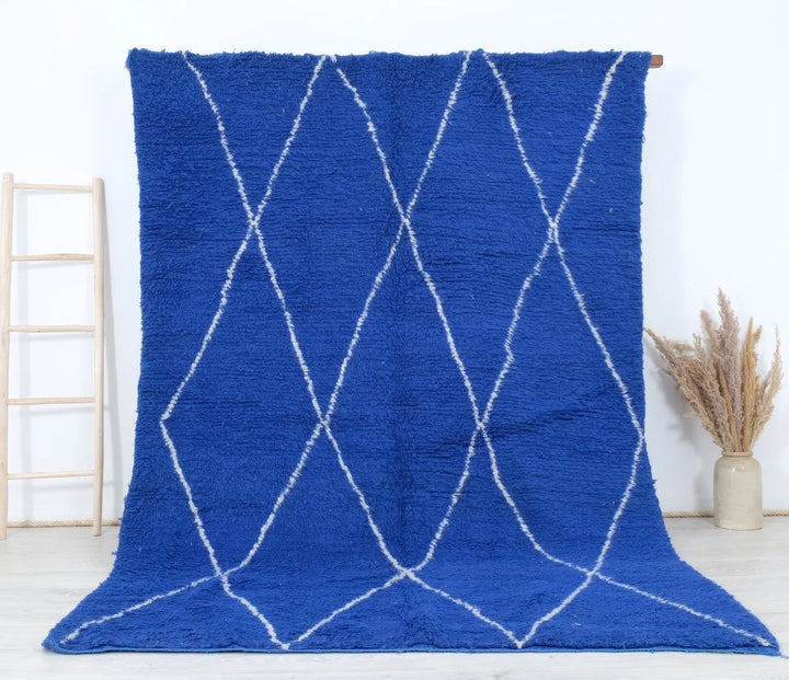 Royal Blue Custom Moroccan Rugs Made craftilymarrakesh.com