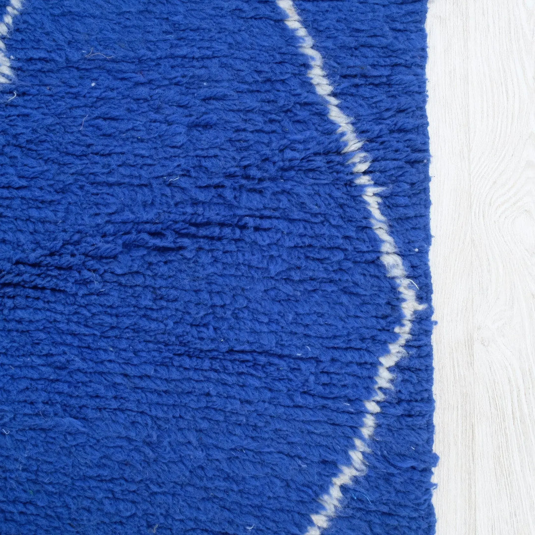 Royal Blue Custom Moroccan Rugs Made craftilymarrakesh.com