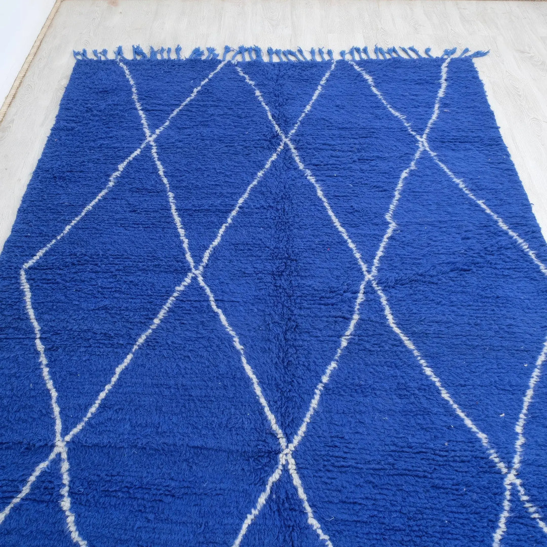 Royal Blue Custom Moroccan Rugs Made craftilymarrakesh.com