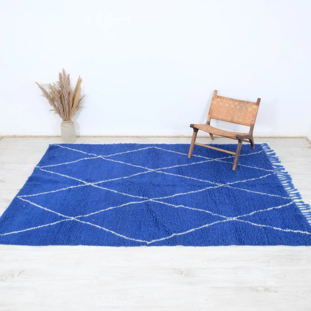 Royal Blue Custom Moroccan Rugs Made craftilymarrakesh.com