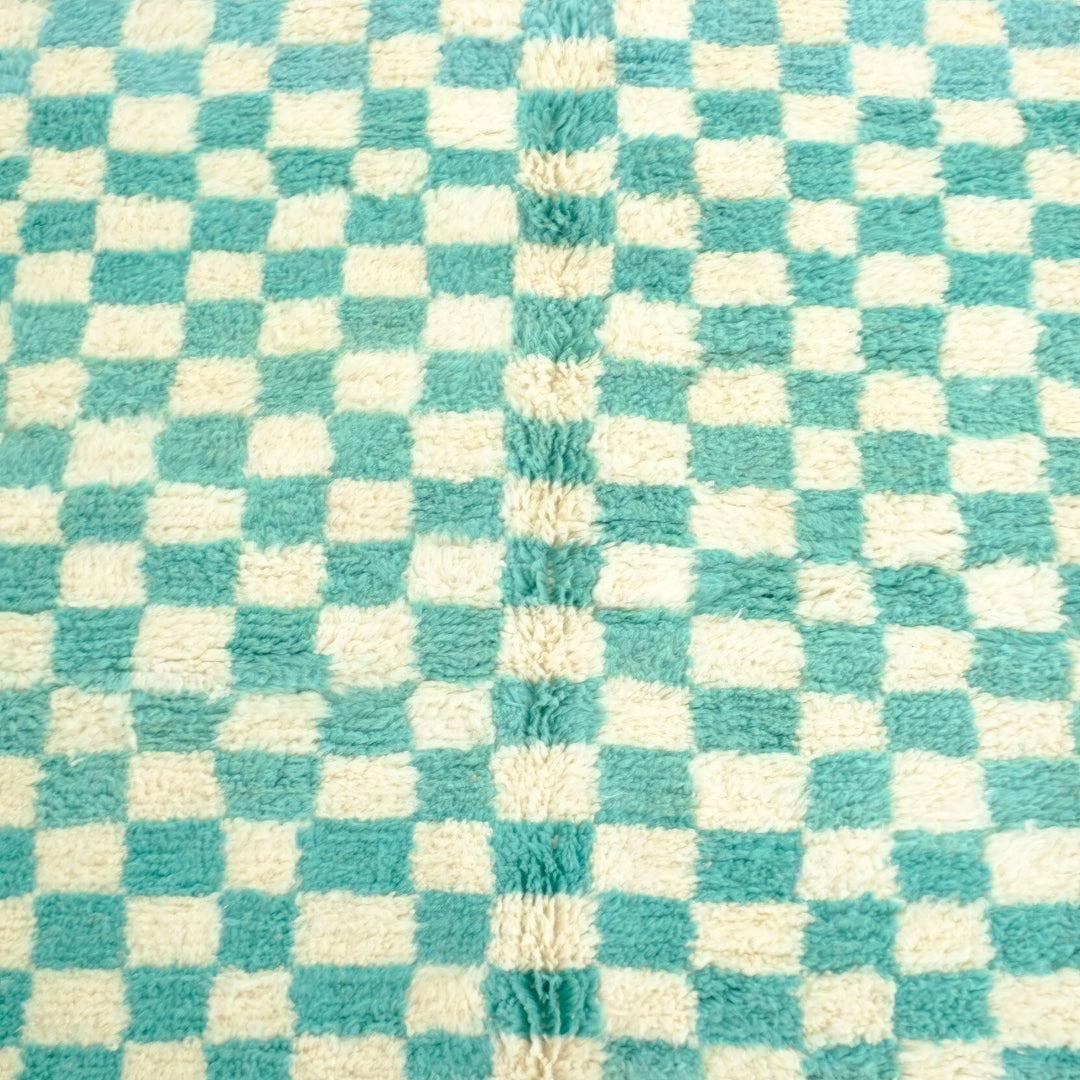 Green Checkered Custom Moroccan Rugs Made craftilymarrakesh.com