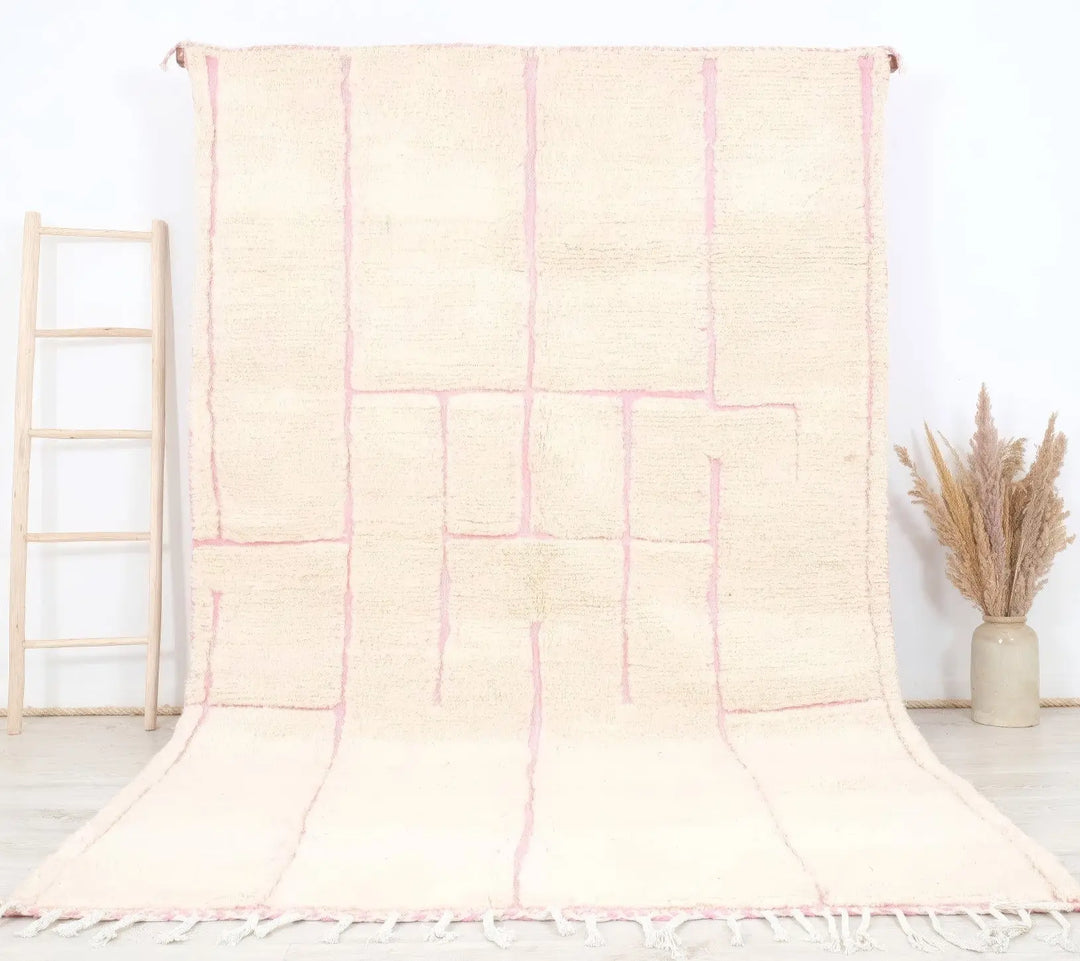 Pink Grid Custom Moroccan Rugs Made craftilymarrakesh.com