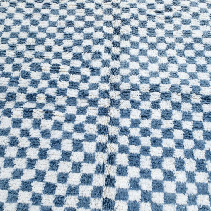 Blue &amp; White Custom Checkerboard Rugs Made craftilymarrakesh.com